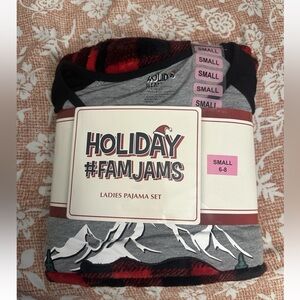 Ladies Pajama Set - Red and Gray size S nwt